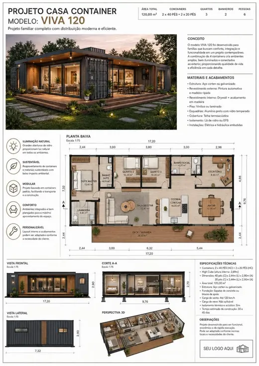 Projeto de casa container 1