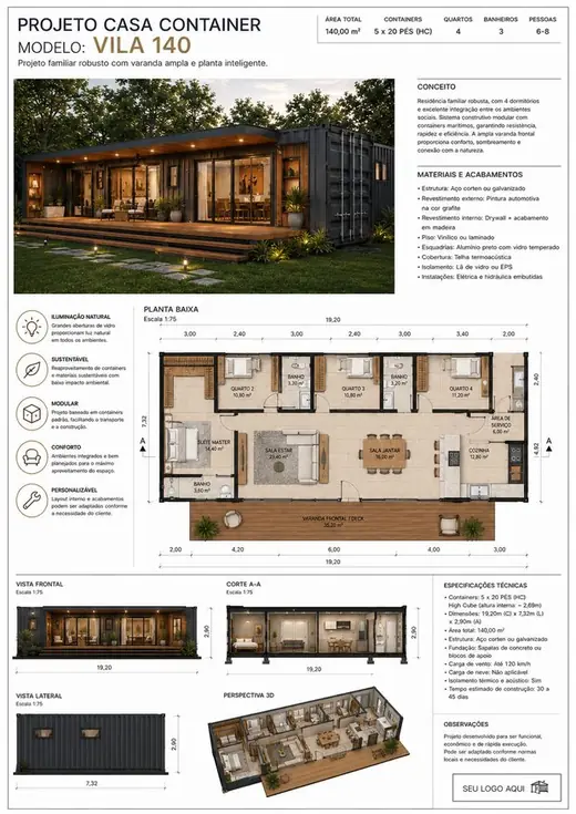 Projeto de casa container 11