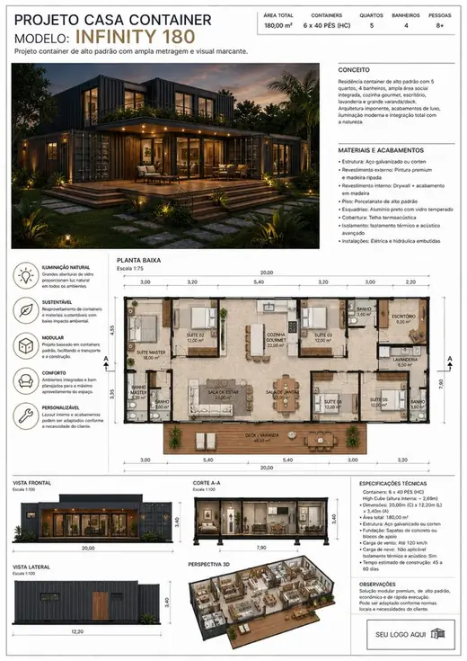 Projeto de casa container 13