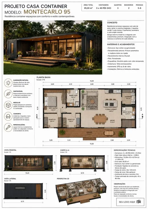 Projeto de casa container 14