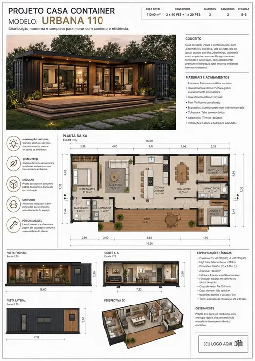 Projeto de casa container 15
