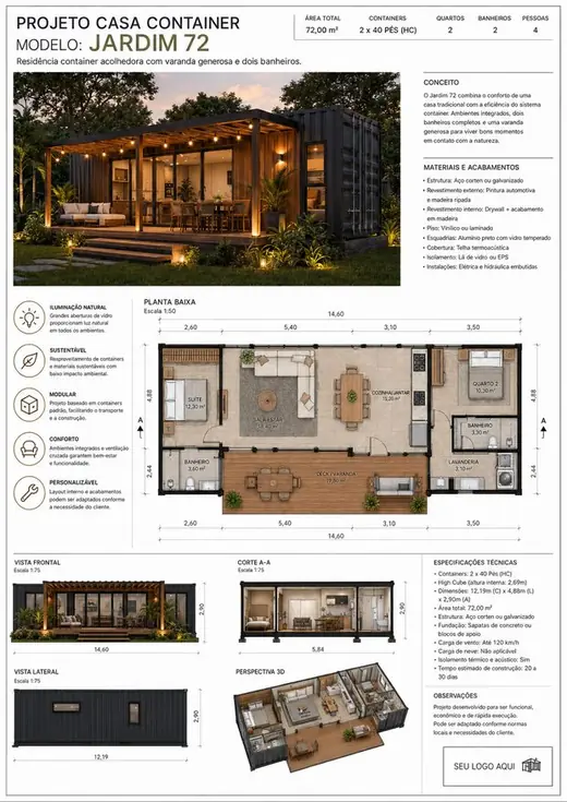 Projeto de casa container 25