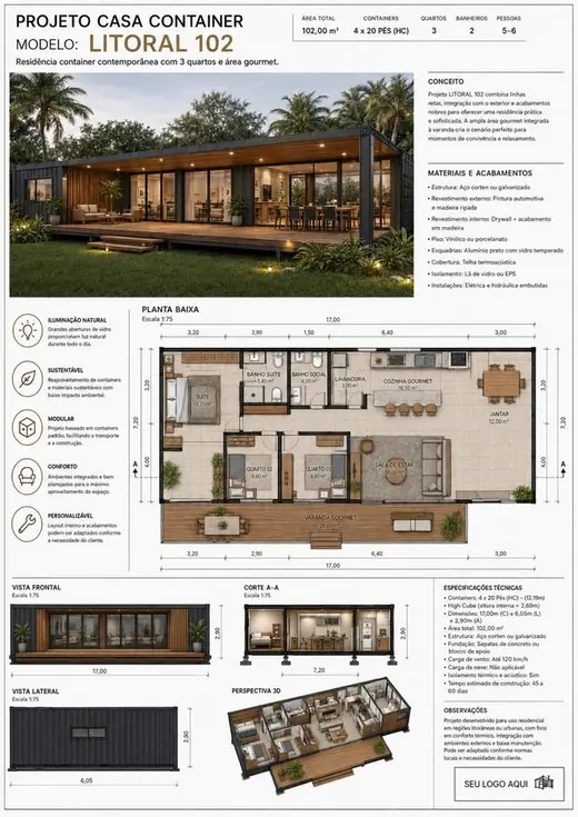 Projeto de casa container 27