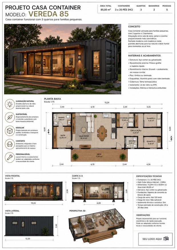 Projeto de casa container 10