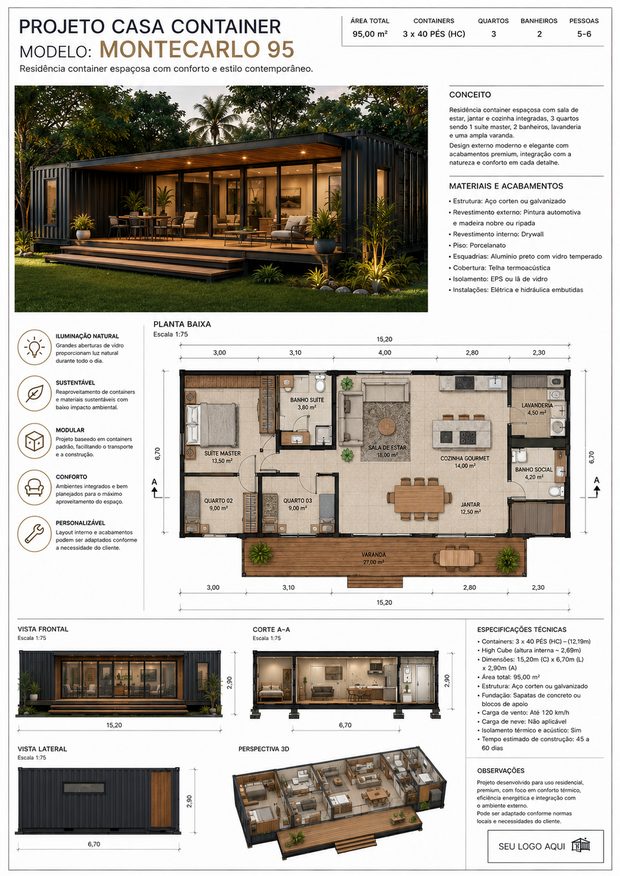 Projeto de casa container 14