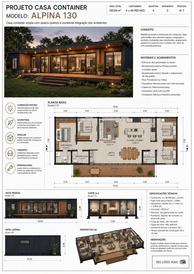 Projeto de casa container 16