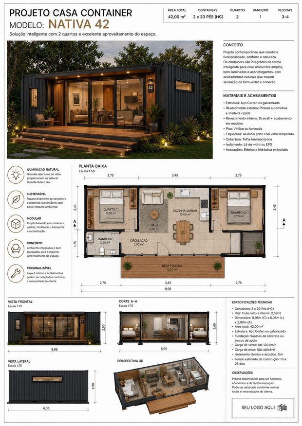 Projeto de casa container 23