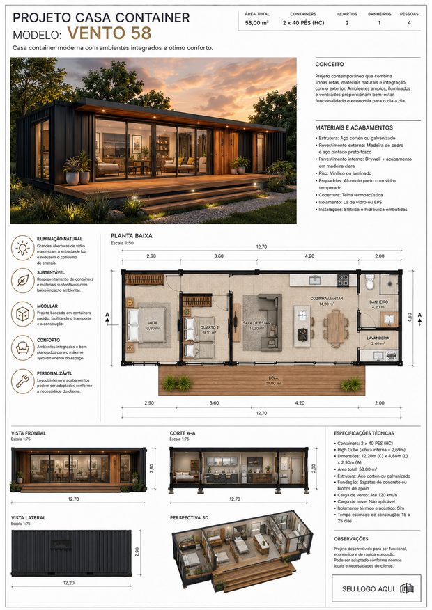 Projeto de casa container 24